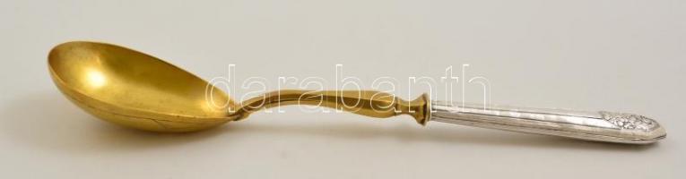 Ezüst(Ag) nyelű kanál, jelzett, h: 27 cm