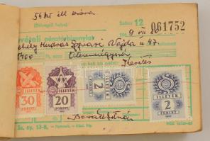 1965 Bevételi pénztárbizonylat csatlakozó nyugtával, illetékbélyegekkel