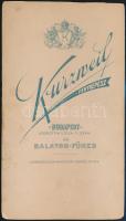 1900 Blaha Lujza (1850-1926) színésznő fotója, sajátkezű aláírásával, Kurzweil budapesti műterméből,...