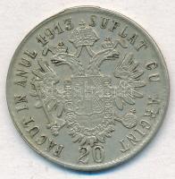 1913. 20kr "Veretett 1913 évben ezüstözött" fém játékpénz magyar és román felirattal T:2- ...