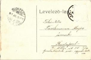 1907 Jolsva, Jelsava; Fő tér, Városháza, Czibur féle ház, Coburg herceg kastélya, vasútállomás, gőzm...