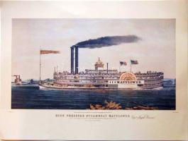 Amerikai gőzhajók, 4 dekoratív modern nyomat