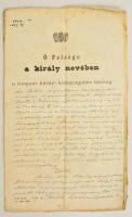1902 a magyar királyi közigazgatási bíróság ítéletlevelének korabeli hiteles másolata, bélyegzővel, Szmrecsányi Jenő (1842-?) tanácselnök aláírásával