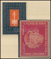 1933-1934 2 db bélyegkiállítási levélzáró