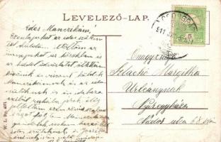 1911 Csongrád, Szentháromság tér és a Szentháromság szobor. W. L. Bp. 4071. (EB)