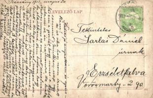 1912 Szécsény, Városháza és a tűzoltó torony. W. L. Bp. 4731. Kiadja Körmendy Géza (b)