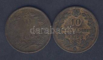 Olaszország 1893. 10c T:2-/3 +  1866. 10c T:3/3- + 1893. 10c T:3