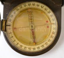 MOM 39M katonai tájoló, bőr tokban, jó állapotban