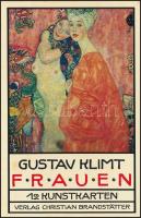 Gustav Klimt: Frauen. 12 Kunstkarten. Verlag Christian Brandstätter / Gustav Klimt 12 darabos modern képeslap sorozat reprodukciókkal, saját tokjában / Gustav Klimts modern postcard series with 12 postcards in its own case