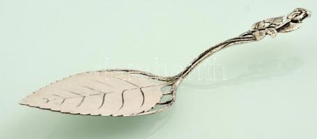 Ezüst ( Ag.) leveles tortalapát, jelzett, h: 20,5 cm, nettó:46 g