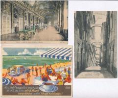3 db RÉGI képeslap / 3 pre-1945 postcards: Bordighera, Paris, Frankc coffee advertisement