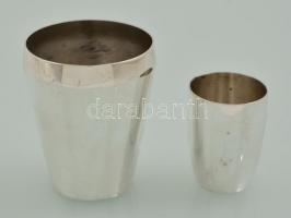 Ezüst ( Ag.) pohár és kupica, jelzettek, m: 4,5 és 6,5 cm, nettó:20 és 61 g (81g)
