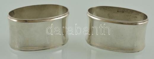 Ezüst ( Ag.) szalvétagyűrű (2 db), jelzettek, 6×3,5 cm (2×) nettó:93 g (együtt)
