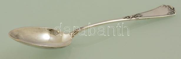 Ezüst ( Ag.) monogramos teáskanál (5 db), jelzettek, h:14 (5×) nettó:115 g (együtt)