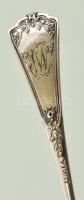Ezüst ( Ag.) monogramos teáskanál (5 db), jelzettek, h:14 (5×) nettó:115 g (együtt)