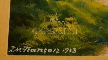 Francoiz jelzéssel: Hazafelé. Akvarell, papír, üvegezett keretben, 23×30 cm