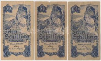 Ausztria 1945. 10Sch (3x) T:III ,
Austria 1945. 10 Schilling (3x) C:F 
Krause 114