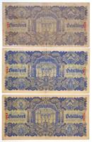 Ausztria 1945. 100Sch (3x) kettő kék és egy lilás árnyalatú T:III
Austria 1945. 100 Schilling (3x) ...