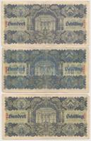 Ausztria 1945. 100Sch (3x) kettő kék és egy lilás árnyalatú T:III
Austria 1945. 100 Schilling (3x) ...