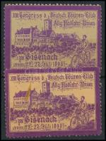 1898 2 db német kerékpárok levélzáró