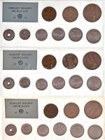 1971-1989. Forgalmi sor tétel (18xklf), benne 1986. 2f-20Ft (18klf) érmés forgalmi sor fóliatokban T:1 néhány érmén kis patina