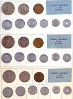 1971-1989. Forgalmi sor tétel (18xklf), benne 1986. 2f-20Ft (18klf) érmés forgalmi sor fóliatokban T...