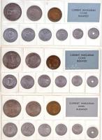 1971-1989. Forgalmi sor tétel (18xklf), benne 1986. 2f-20Ft (18klf) érmés forgalmi sor fóliatokban T...