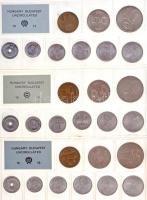 1971-1989. Forgalmi sor tétel (18xklf), benne 1986. 2f-20Ft (18klf) érmés forgalmi sor fóliatokban T...