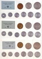 1971-1989. Forgalmi sor tétel (18xklf), benne 1986. 2f-20Ft (18klf) érmés forgalmi sor fóliatokban T...