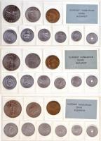 1971-1989. Forgalmi sor tétel (18xklf), benne 1986. 2f-20Ft (18klf) érmés forgalmi sor fóliatokban T...