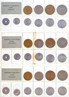 1971-1989. Forgalmi sor tétel (18xklf), benne 1986. 2f-20Ft (18klf) érmés forgalmi sor fóliatokban T...