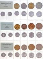 1971-1989. Forgalmi sor tétel (18xklf), benne 1986. 2f-20Ft (18klf) érmés forgalmi sor fóliatokban T...