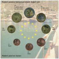 Törökország 2004. 1c-2EUR (8xklf) Euro próbaveretek szettben T:BU 
Turkey 2004. 1 Cent - 2 Euro (8x...