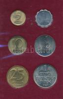Izrael 1970. 1a-1L (6xklf) forgalmi sor tokban, tanúsítvánnyal T:1 Israel 1970. 1 Agora - 1 Lira (6xdiff) coin set in case, with certificate C:UNC