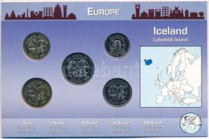 Izland 2005-2008. 1Kr-100Kr (5xklf) fémpénz szettben, holland nyelvű leírással T:1- 
Iceland 2005-2...