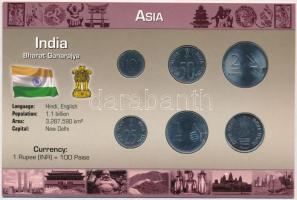India 1989-2007. 10p-5R (6xklf) fémpénz szettben, holland nyelvű leírással T:1 India 1989-2007. 10 Paisa - 5 Rupees (6xdiff) coin set with information in Dutch C:UNC