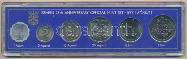 Izrael 1973. 1a-1L (6xklf) "Izrael 25. évfordulója" forgalmi sor tokban, tanúsítvánnyal T:...