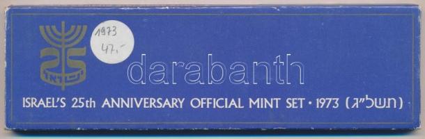 Izrael 1973. 1a-1L (6xklf) "Izrael 25. évfordulója" forgalmi sor tokban, tanúsítvánnyal T:...