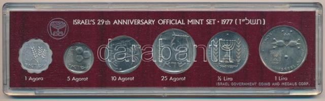 Izrael 1977. 1a-1L (6xklf) "Izrael 29. évfordulója" forgalmi sor tokban, tanúsítvánnyal T:...