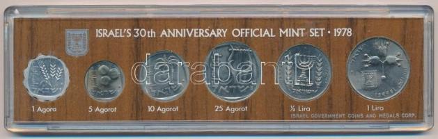 Izrael 1978. 1a-1L (6xklf) "Izrael 30. évfordulója" forgalmi sor tokban, tanúsítvánnyal T:...