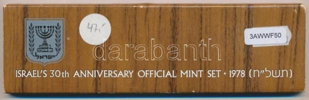 Izrael 1978. 1a-1L (6xklf) "Izrael 30. évfordulója" forgalmi sor tokban, tanúsítvánnyal T:...