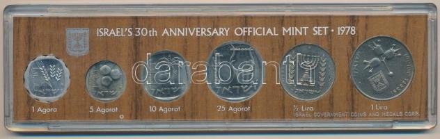 Izrael 1978. 1a-1L (6xklf) "Izrael 30. évfordulója" forgalmi sor tokban, tanúsítvánnyal T:...