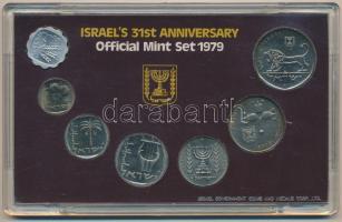 Izrael 1979. 1a-5L (7xklf) "Izrael 31. évfordulója" forgalmi sor tokban, tanúsítvánnyal T:...