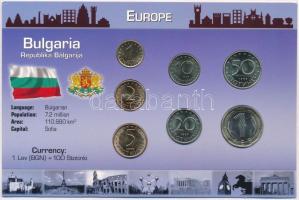 Bulgária 1999-2002. 1s-1L (7xklf) fémpénz szettben, holland nyelvű leírással T:1  Bulgaria 1999-2002. 1 Stotinka - 1 Lev (7xdiff) coin set with information in Dutch C:UNC