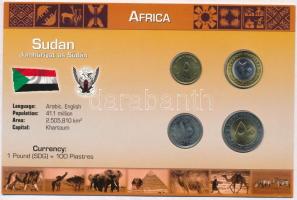 Szudán 2006. 5p-50p (4xklf) fémpénz szettben, holland nyelvű leírással T:1  Sudan 2006. 5 Piastres - 50 Piastres (4xdiff) coin set with information in Dutch C:UNC