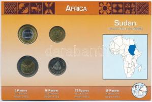 Szudán 2006. 5p-50p (4xklf) fémpénz szettben, holland nyelvű leírással T:1 
Sudan 2006. 5 Piastres ...