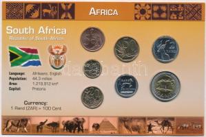 Dél-Afrika 2005-2009. 5c-5R (7xklf) fémpénz szettben, holland nyelvű leírással T:1  South Africa 2005-2009. 5 Cents - 5 Rand (7xdiff) coin set with information in Dutch C:UNC