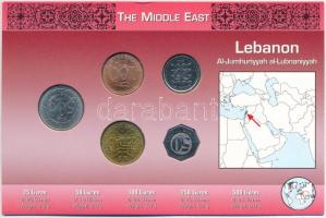 Libanon 1996-2006. 25L-500L (5xklf) fémpénz szettben, holland nyelvű leírással T:1 
Lebanon 1996-20...
