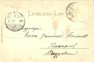 1906 Budapest I. Királyi vár, Halászbástya. Taussig Arthur 3392. (ázott / wet damage)