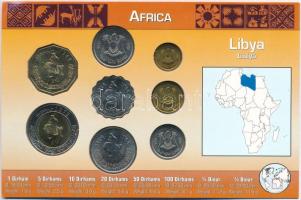 Líbia 1975-2004. 1d-1/2D (8xklf) fémpénz szettben, holland nyelvű leírással T:1 
Libya 1975-2004. 1...